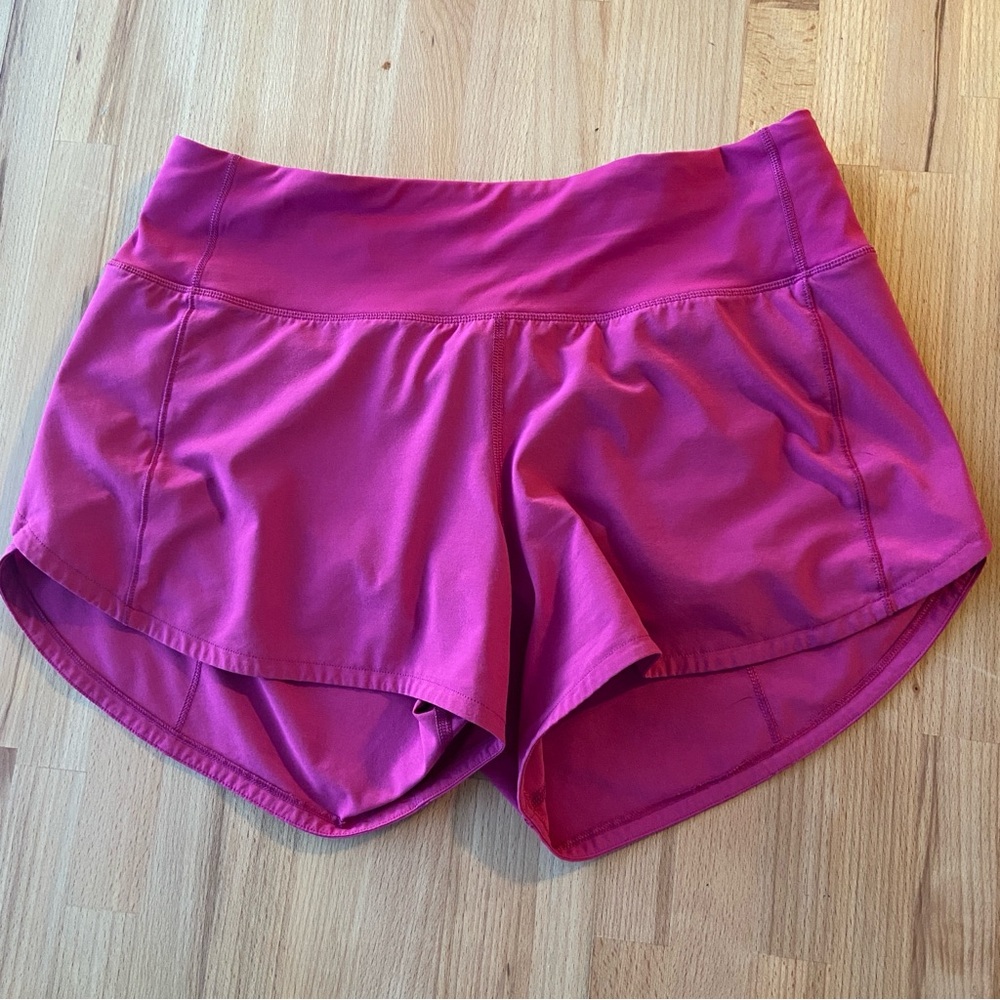 lululemon athletica pink Athletic Shorts with Wide Waistband and Curved Hem